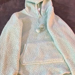 Sherpa mint green hoodie